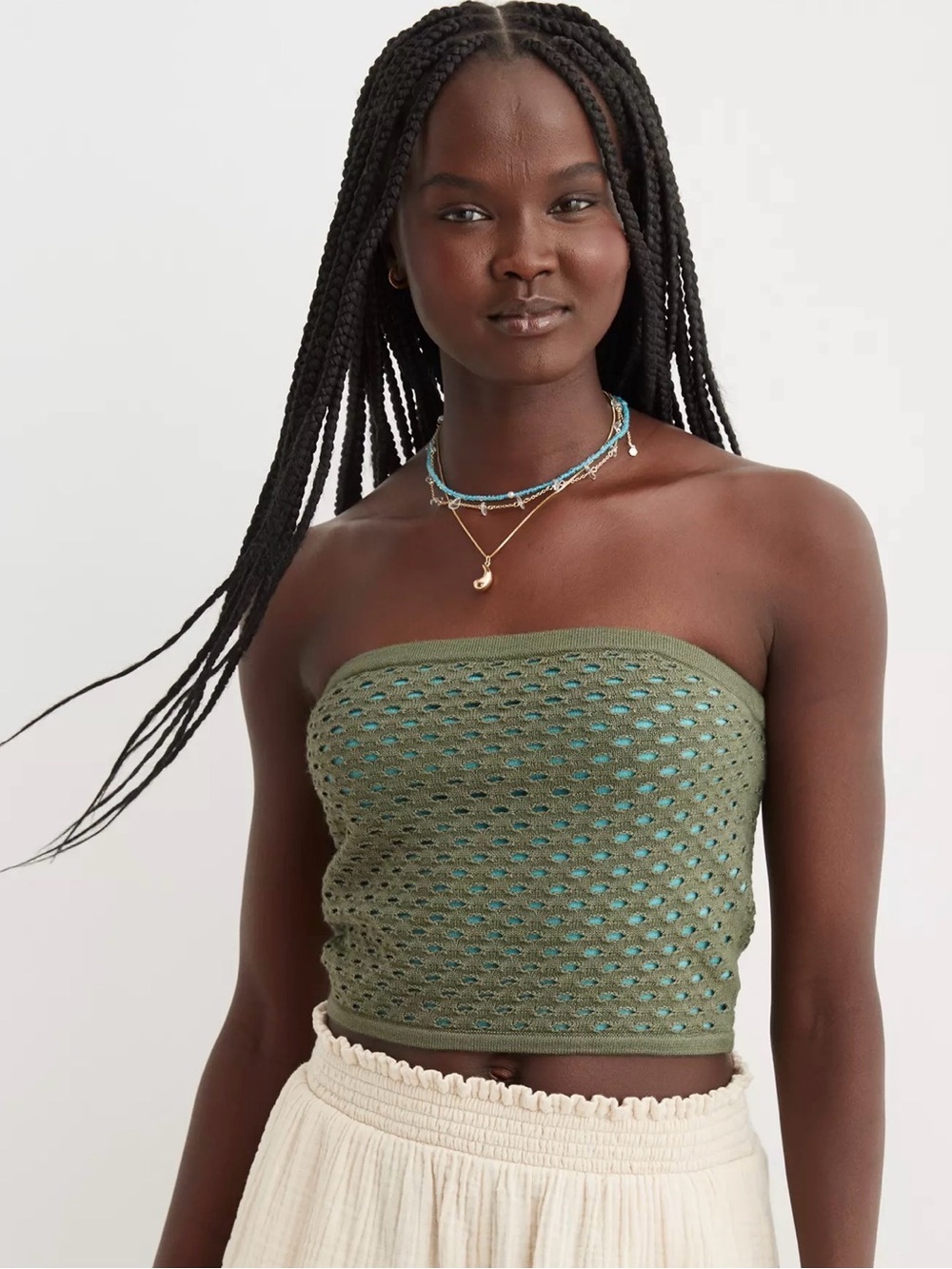 Aerie Crochet Sweater Tube Top